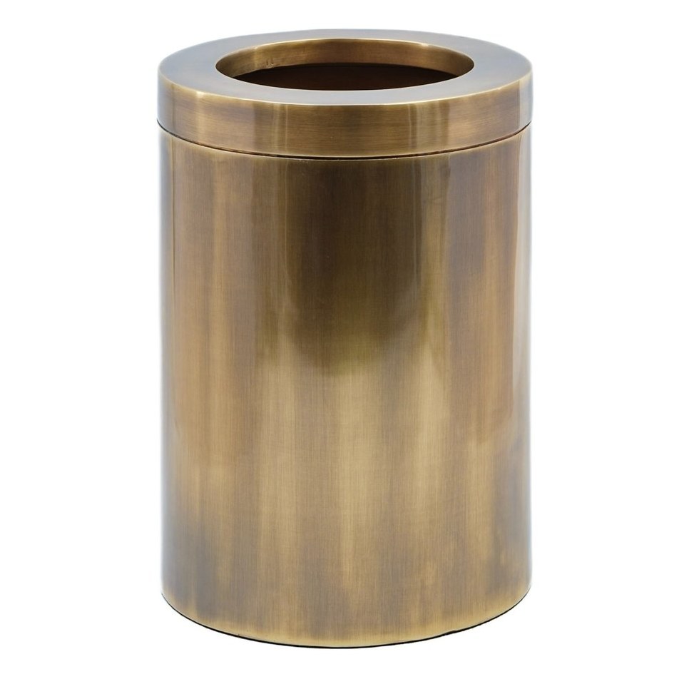 Antique brass waste bin