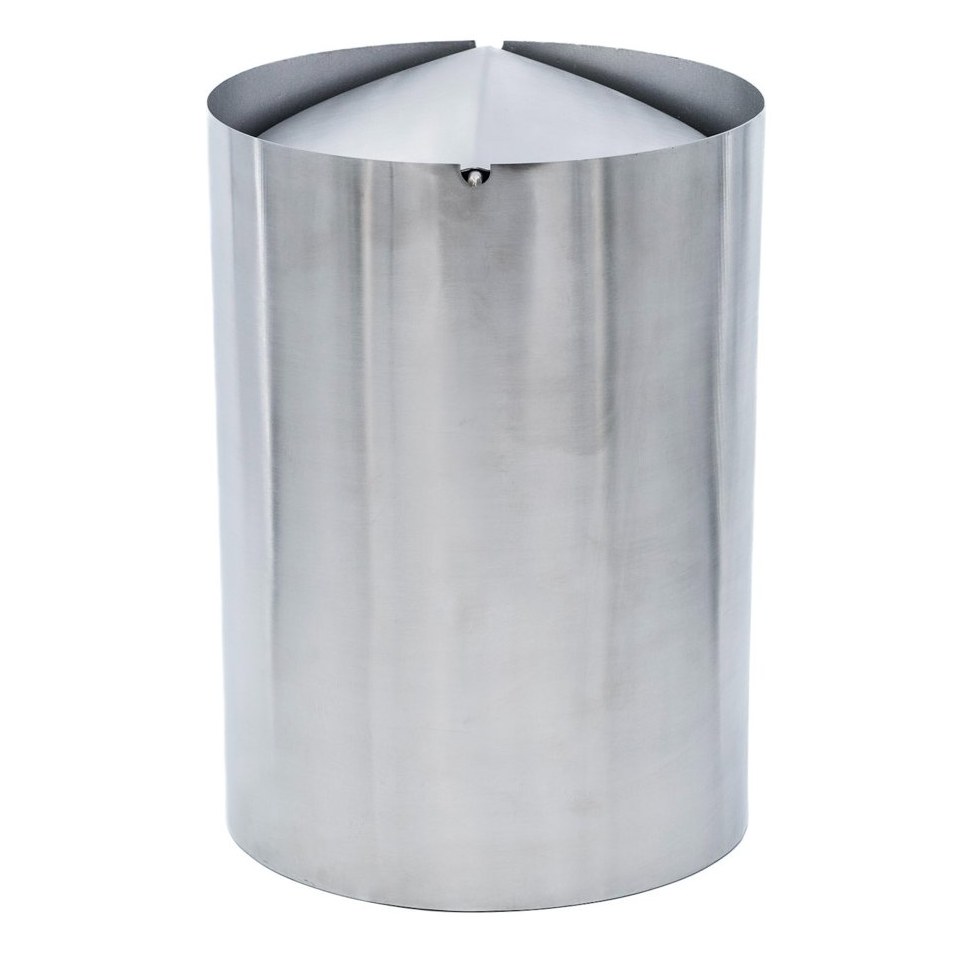 Brushed steel swing-lid bin