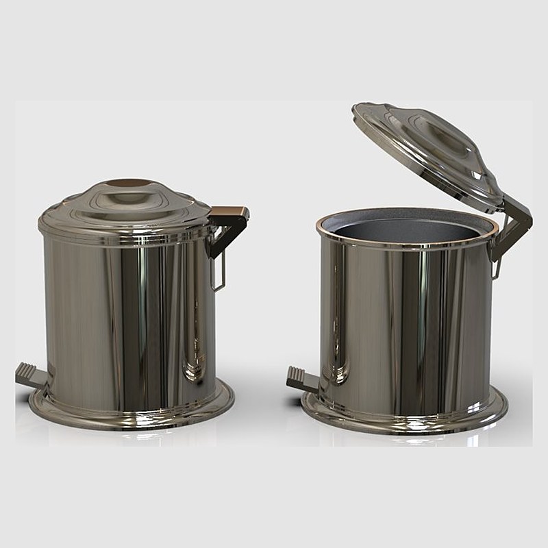 Pair of nickel bins