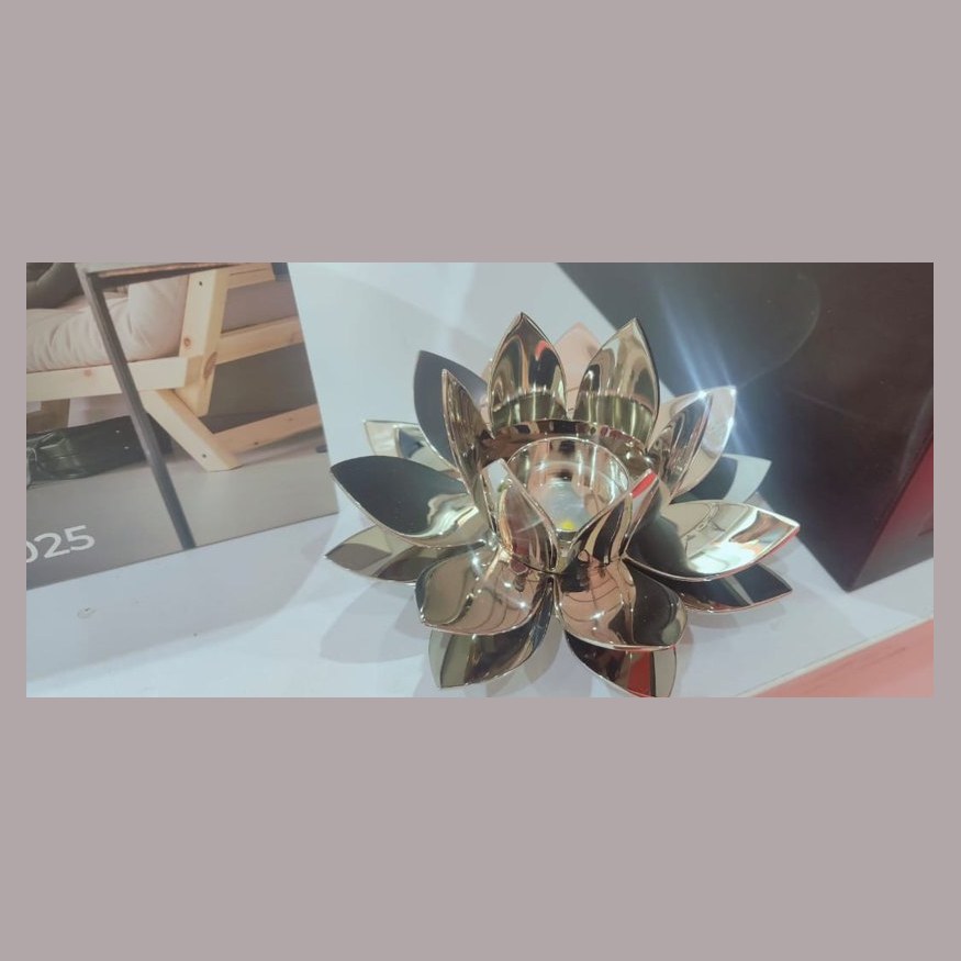 Brass lotus candle holder