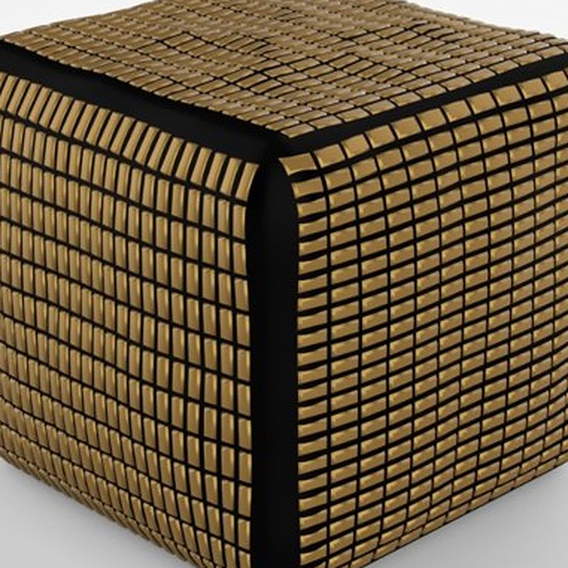 Brass inlay cube stool