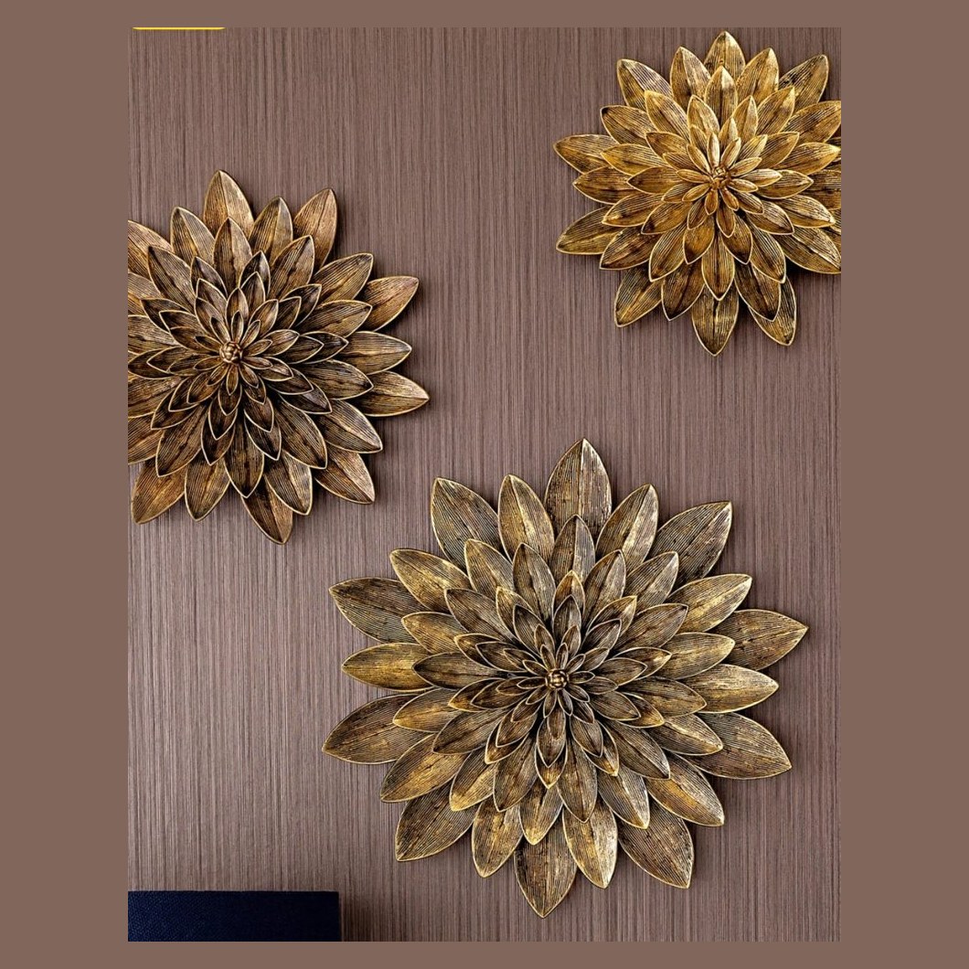 Brass flower wall art