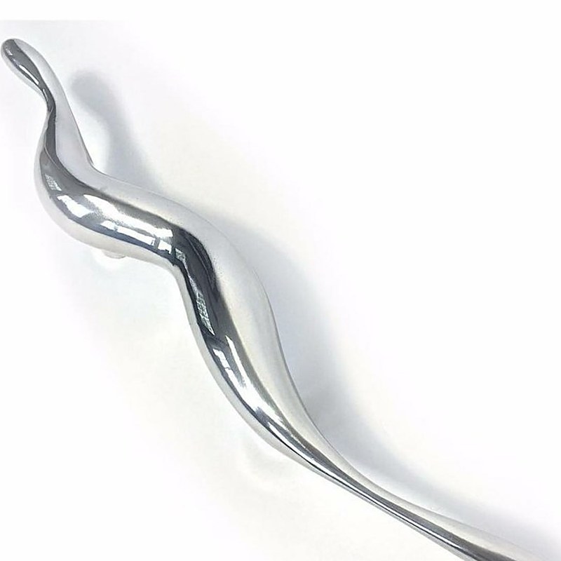 Polished metal sculptural handle