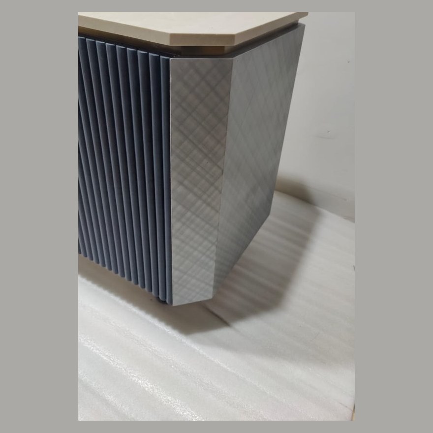 Fluted sideboard with stone top