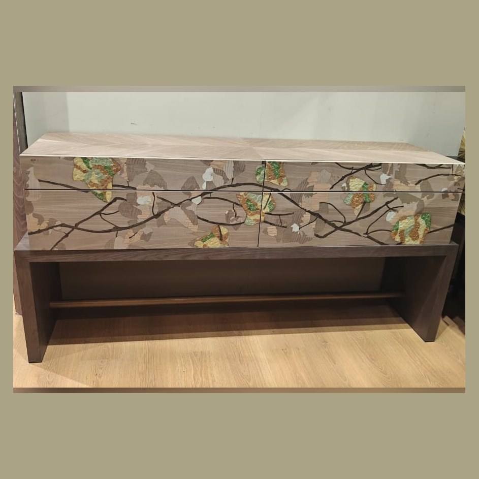 Floral marquetry console chest