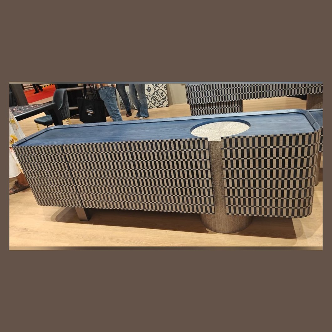Checkered veneer sideboard