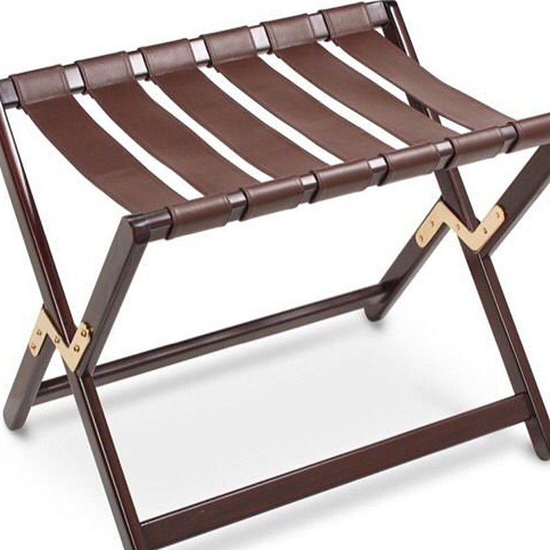 Leather strap luggage rack