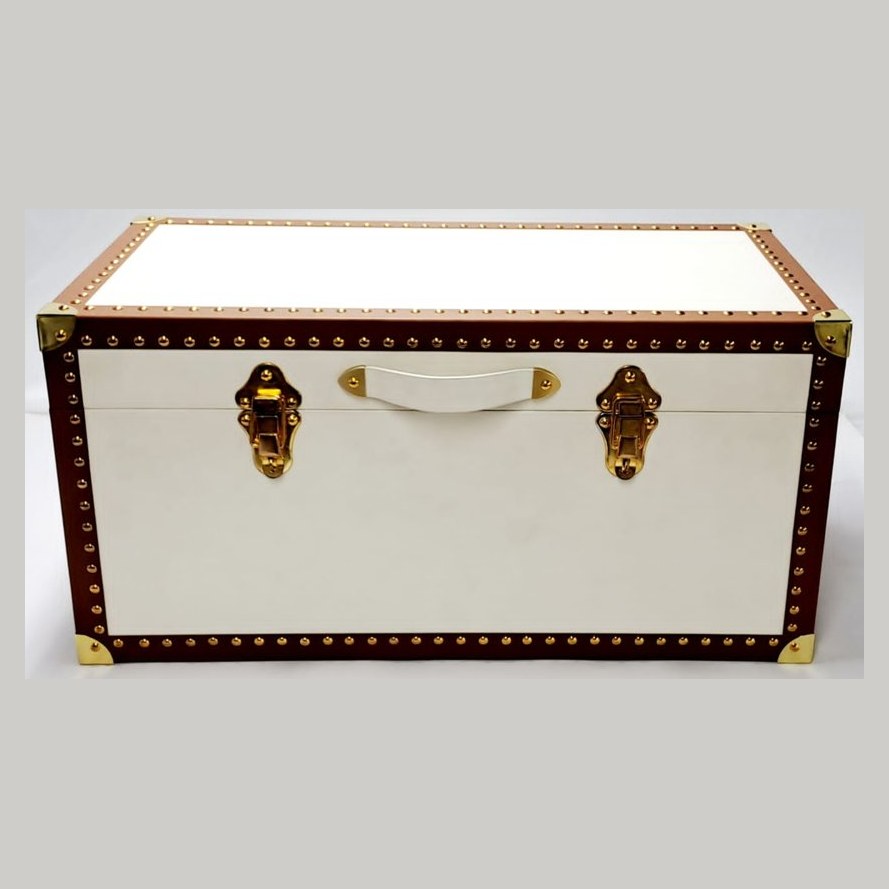 Leather trunk with brass fittings