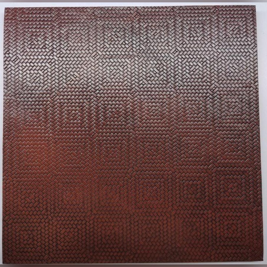 Rust embossed maze leather panel (ADL 006)