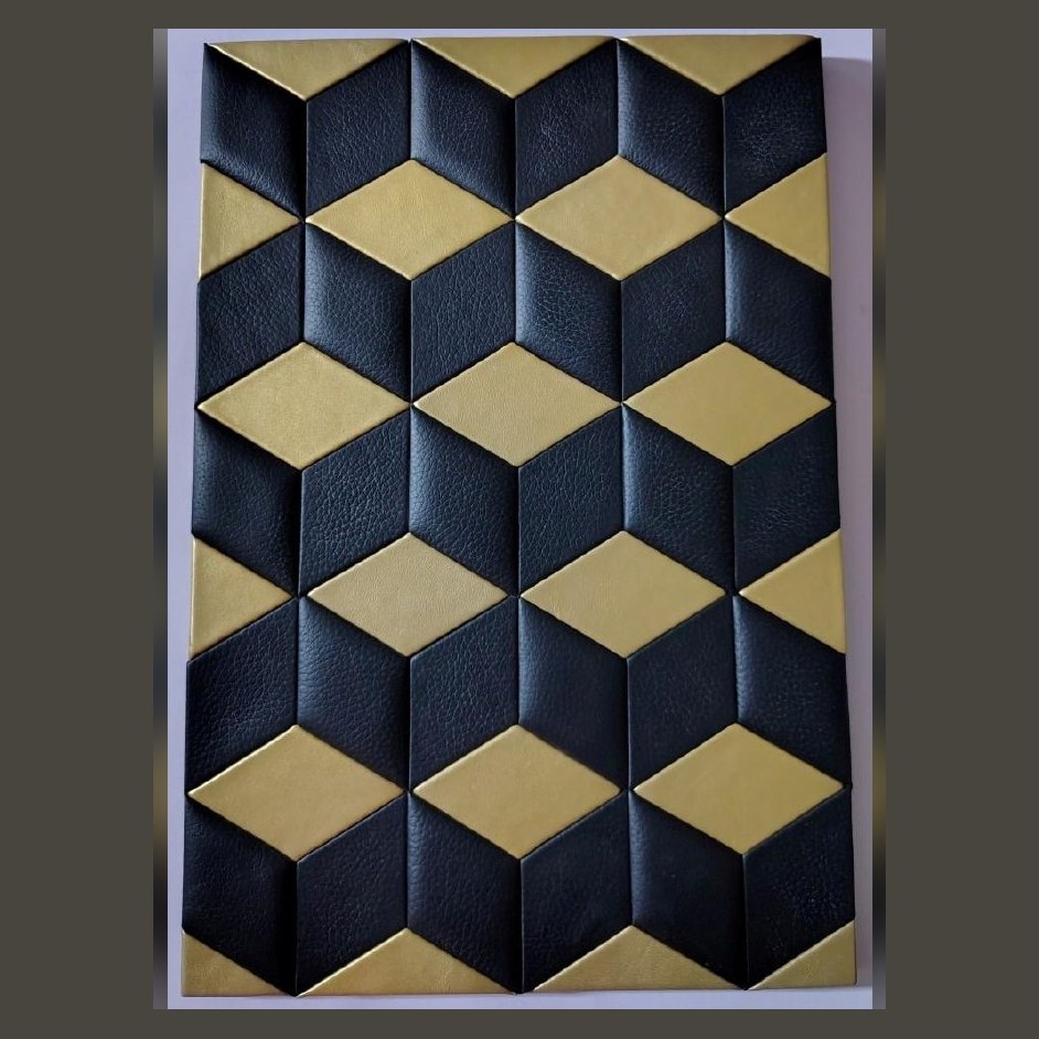Black and gold cube leather panel (ADL 020)