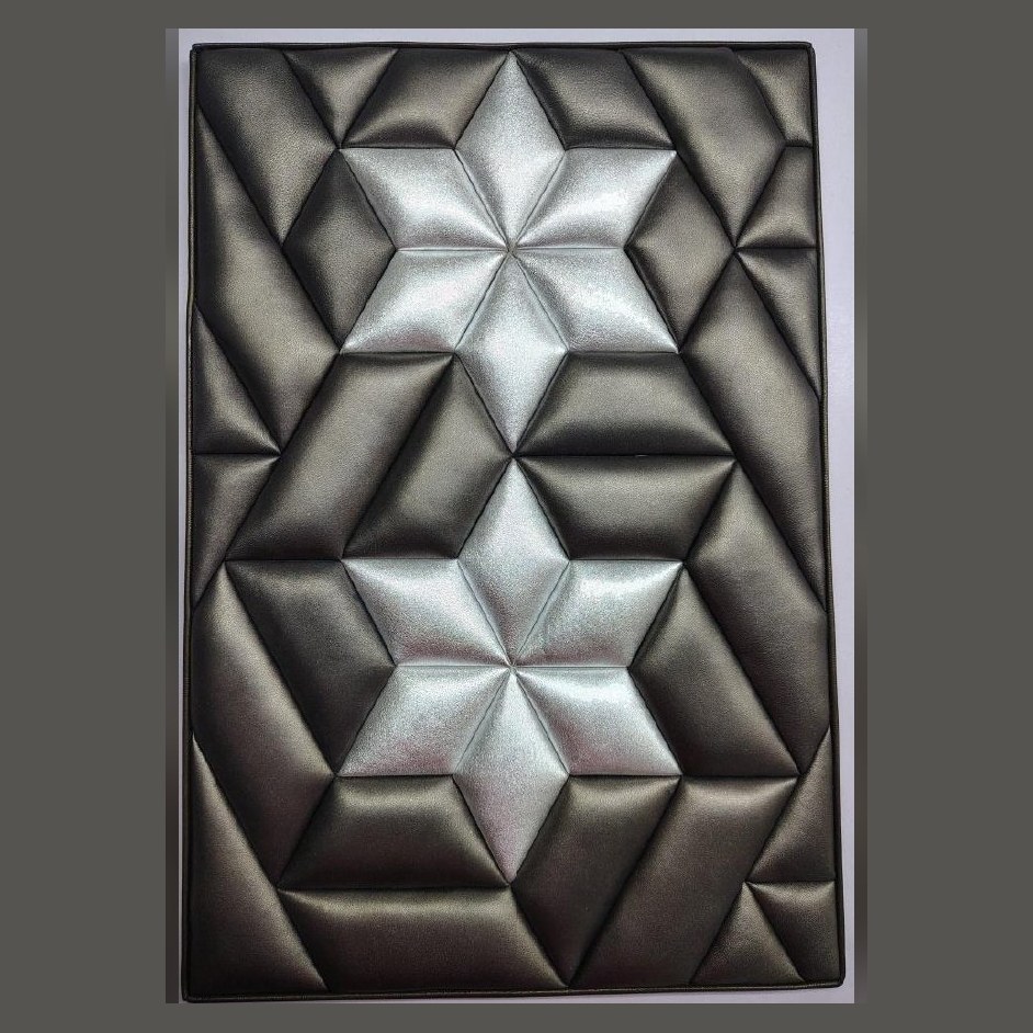 Silver star leather panel on charcoal (ADL 022)