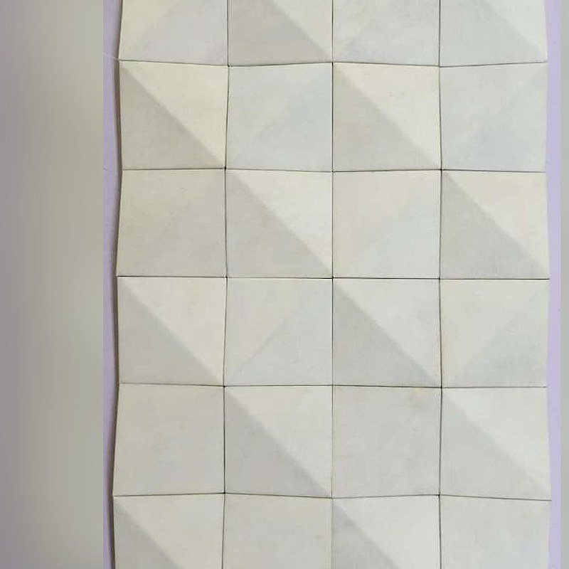 Ivory faceted leather panel (ADL 025)