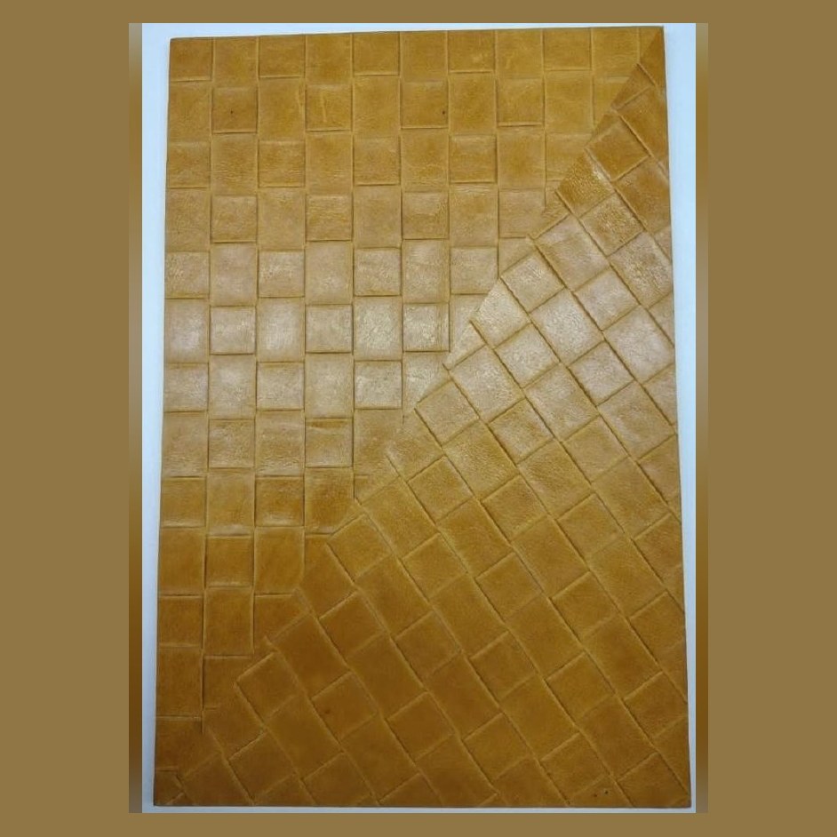 Mustard basket-weave leather panel (ADL 028)
