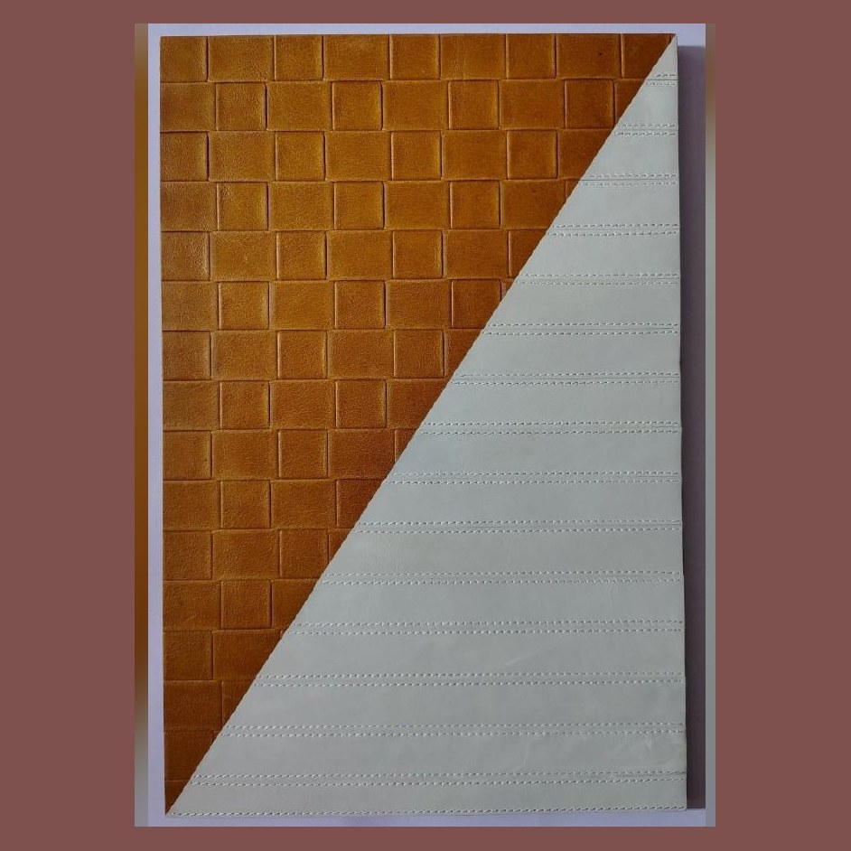 Mustard and ivory diagonal leather panel (ADL 029)