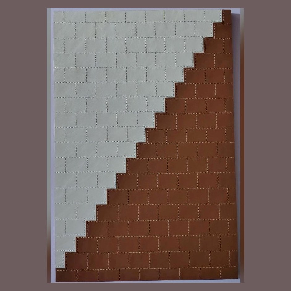 Brown and ivory stepped leather panel (ADL 030)