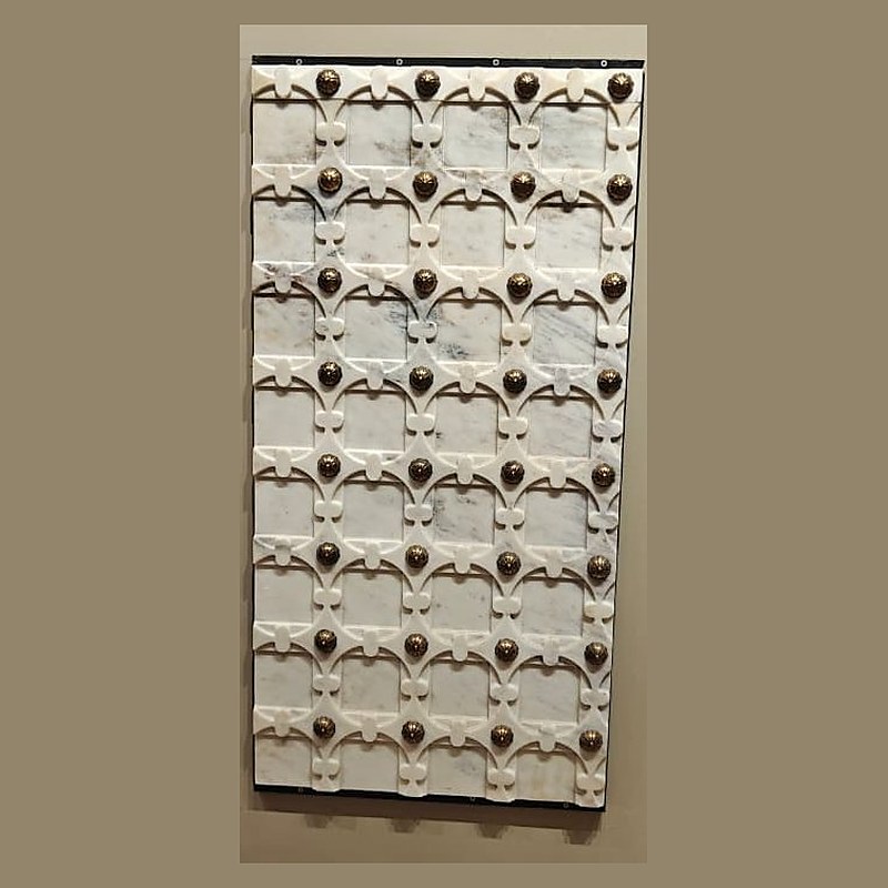 White studded relief wall panel