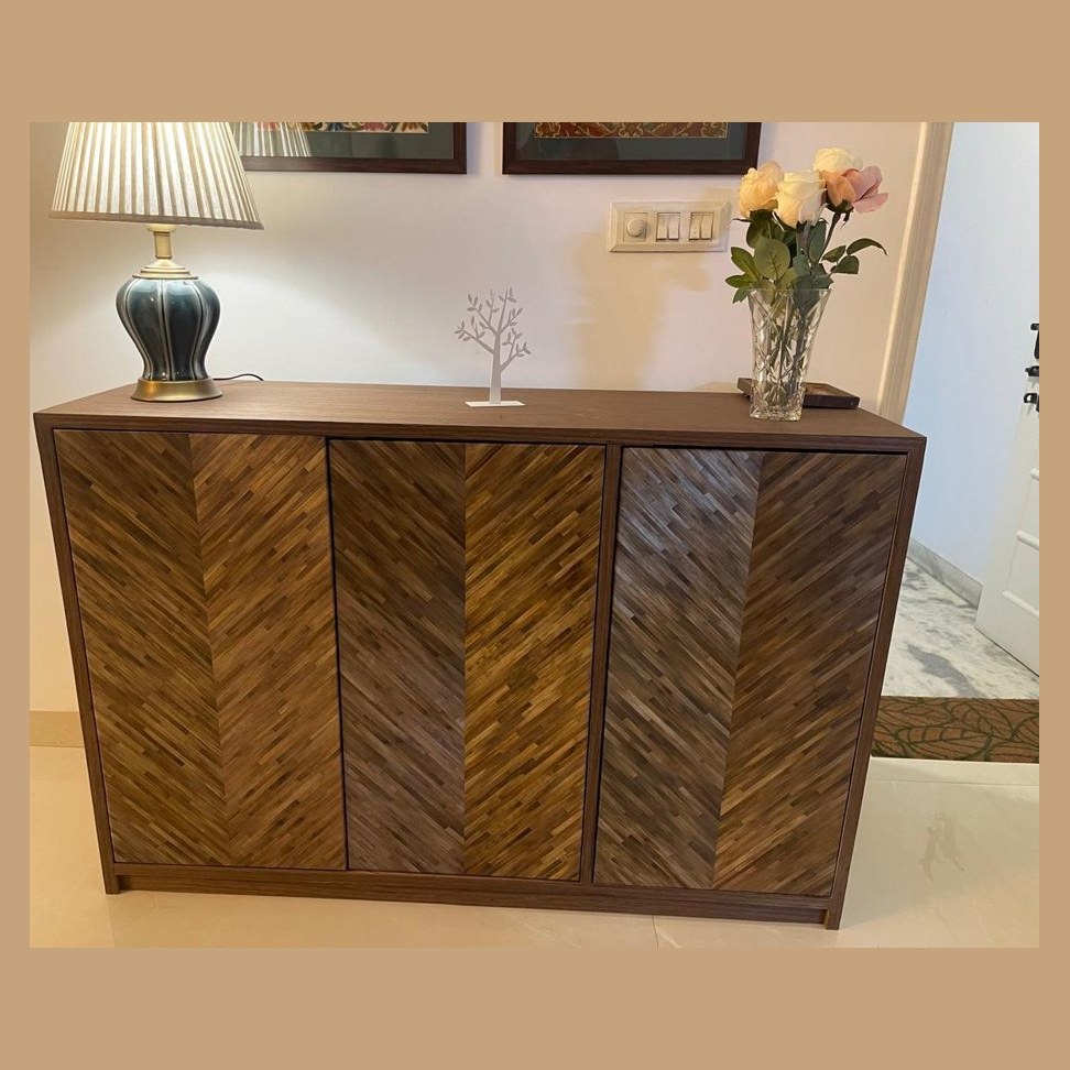 Herringbone straw sideboard