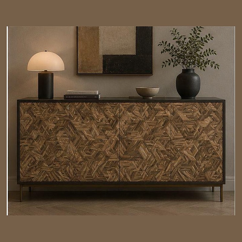 Straw marquetry sideboard