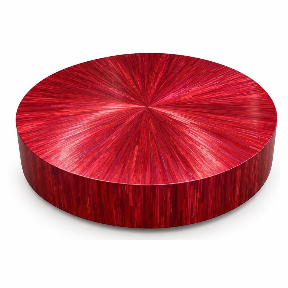 Red straw coffee table