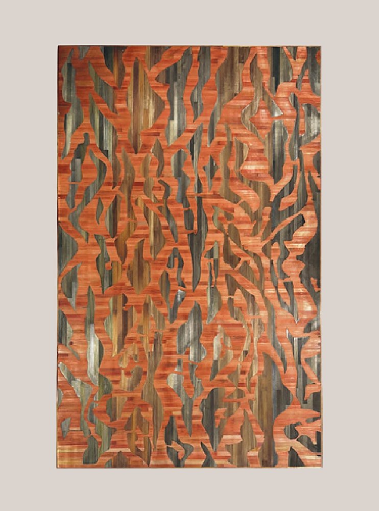 Orange abstract straw panel
