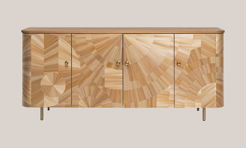 Natural straw sideboard