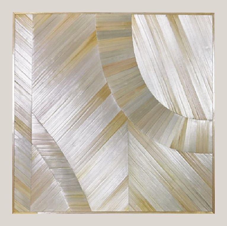 Silver and gold arc straw panel