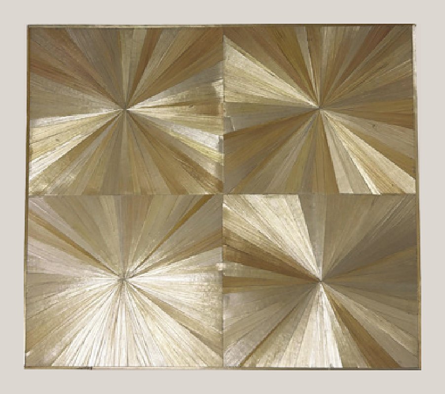 Gold quartered sunburst straw panel