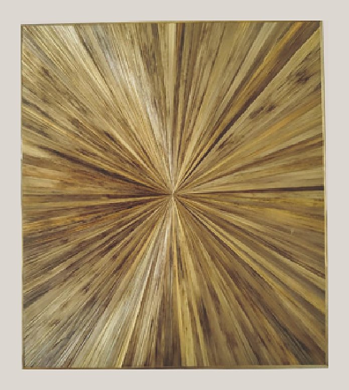 Olive sunburst straw panel
