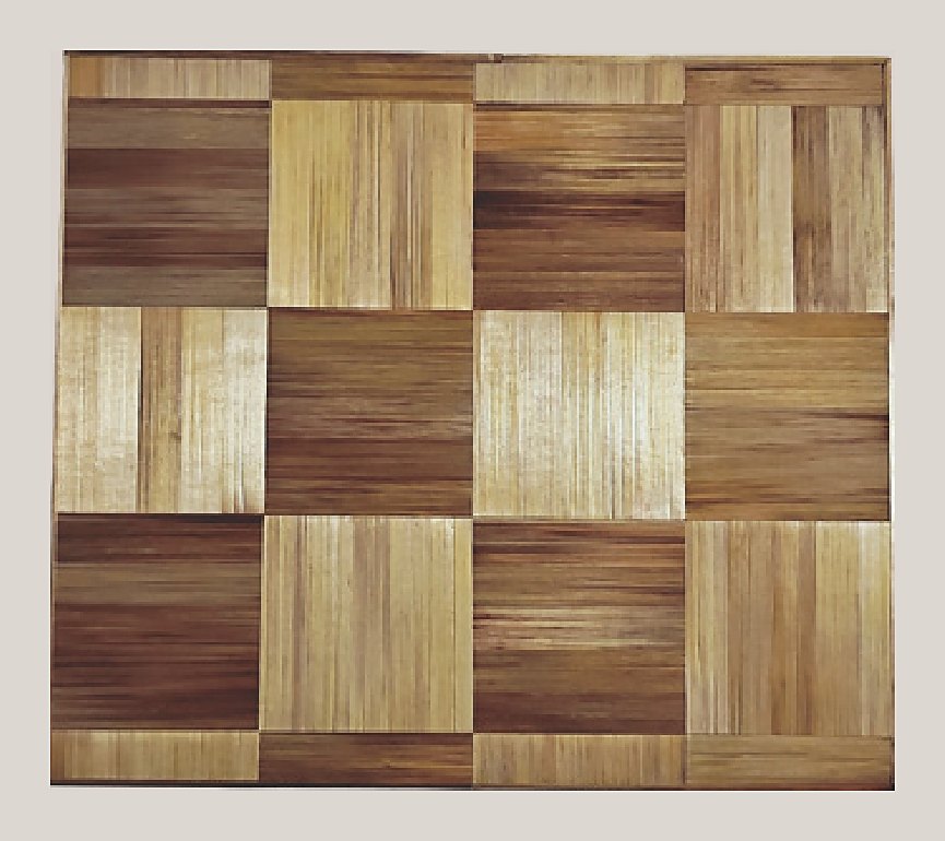 Brown and cream checkerboard straw panel