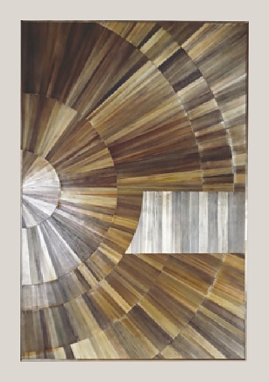 Silver and brown fan straw panel