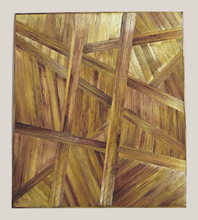 Criss-cross natural straw panel