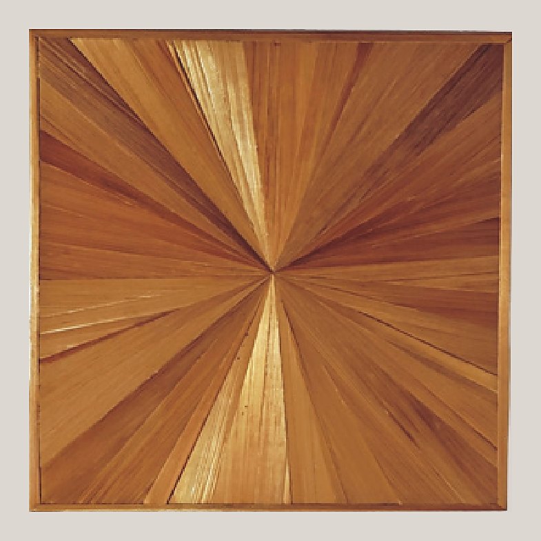 Burnt orange sunburst straw panel