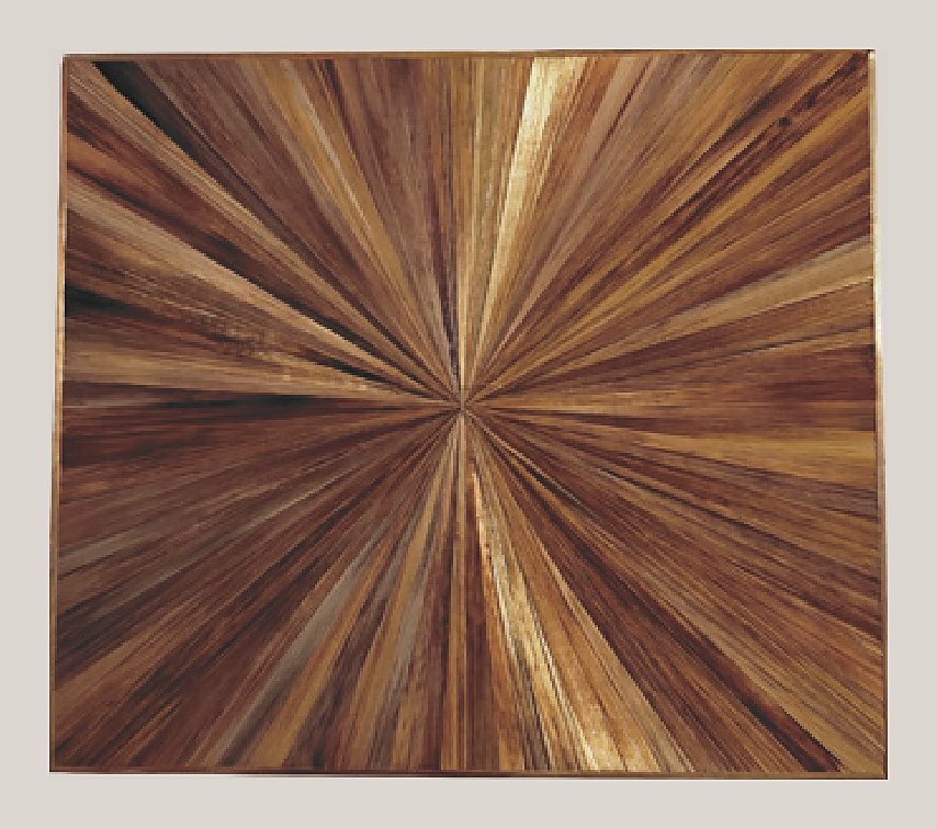 Rust sunburst straw panel