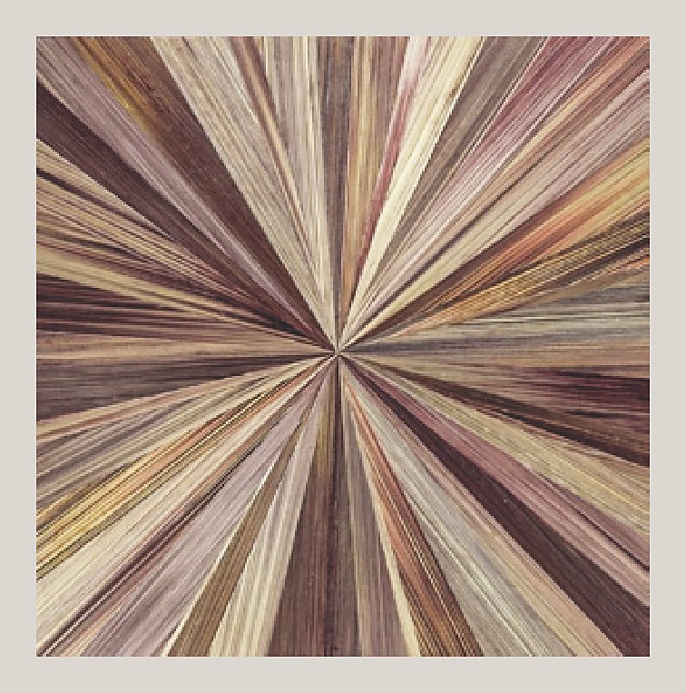 Mauve and cream sunburst straw panel