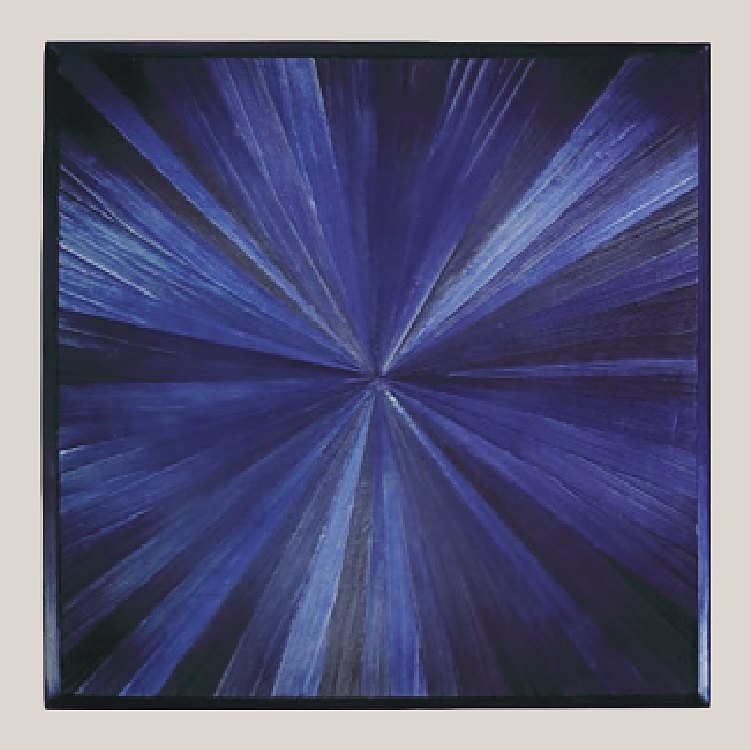 Navy sunburst straw panel