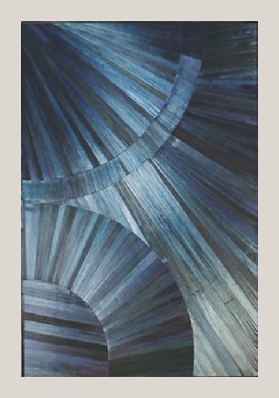 Slate blue arc straw panel