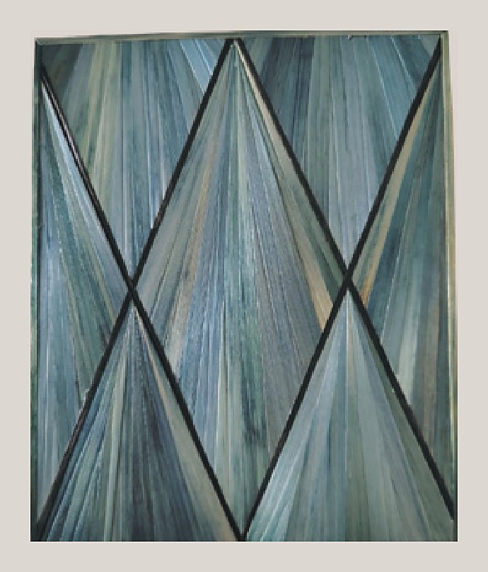 Blue-grey harlequin straw panel