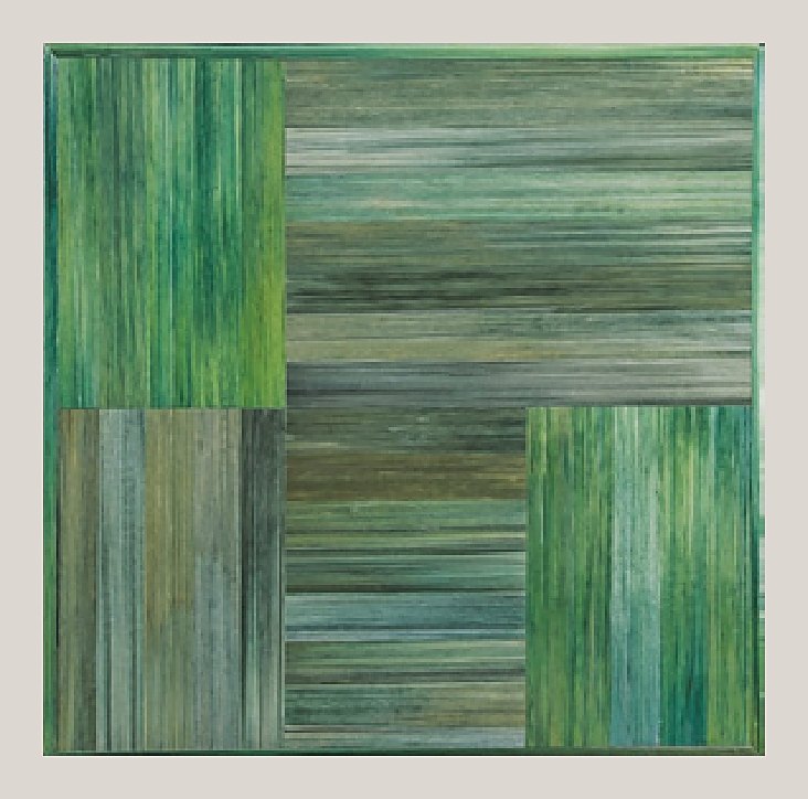 Green patchwork straw panel
