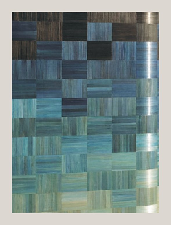 Aqua and navy block straw panel