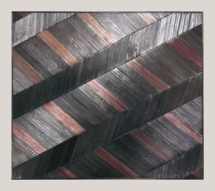 Charcoal diagonal stripe straw panel