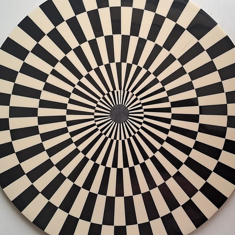 Bone inlay round table top