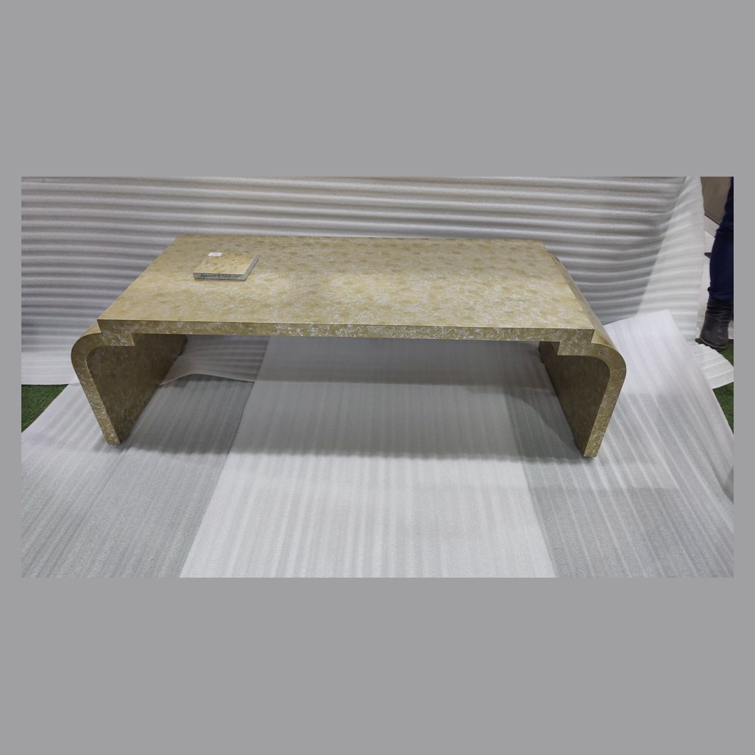 Shell-clad waterfall coffee table