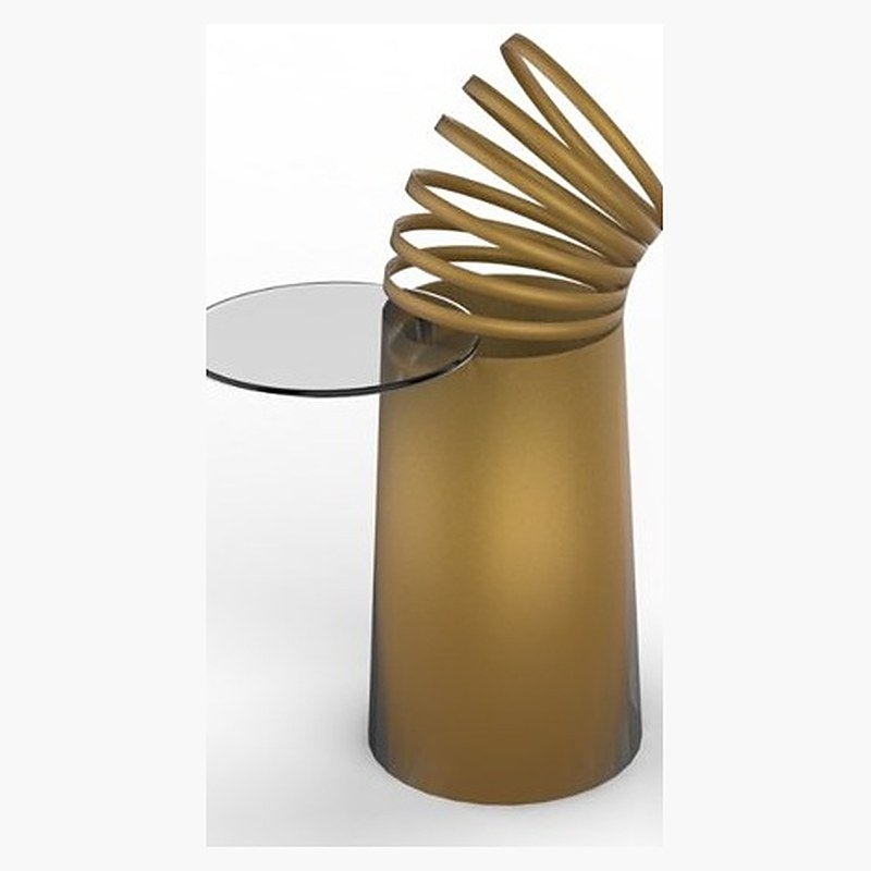 Brass spiral side table